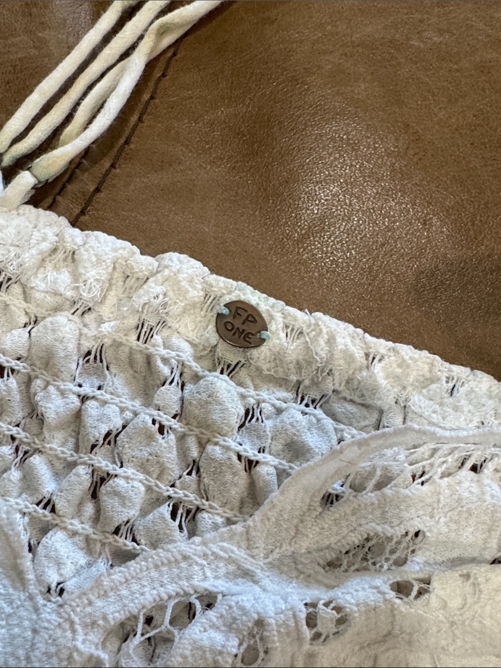 Free People Adella White Floral Lace Bralette with Double Straps Medium - Picture 7 of 9